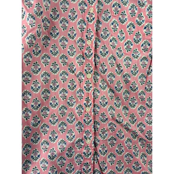 J. Crew Pink Floral Print Lightweight Cotton Signature Fit Button Down-Size M - Picture 6 of 7